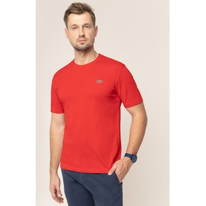 Czerwony t-shirt Lacoste z krótkim rękawem