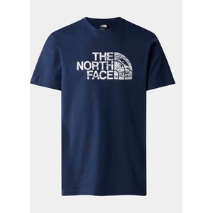Granatowy t-shirt The North Face z krótkim rękawem w sportowym stylu