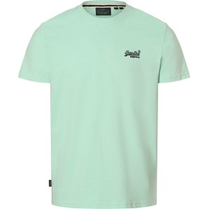 Zielony t-shirt Superdry z krótkim rękawem w stylu casual