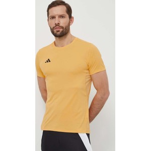Żółty t-shirt Adidas Performance z krótkim rękawem