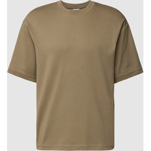 Brązowy t-shirt Selected Homme z bawełny z krótkim rękawem