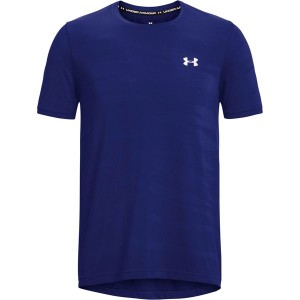 Niebieski t-shirt Under Armour z krótkim rękawem w sportowym stylu
