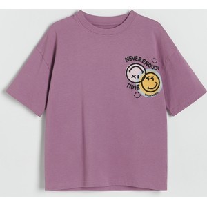 Fioletowa koszulka dziecięca Reserved z dzianiny