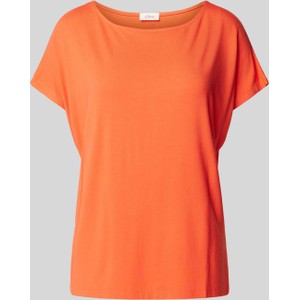 Pomarańczowy t-shirt S.Oliver z krótkim rękawem