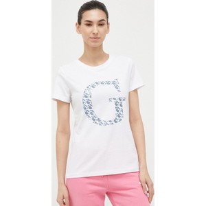 T-shirt Guess z okrągłym dekoltem w młodzieżowym stylu z bawełny