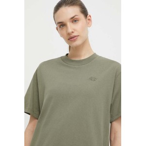 Zielony t-shirt New Balance z krótkim rękawem z bawełny w stylu casual