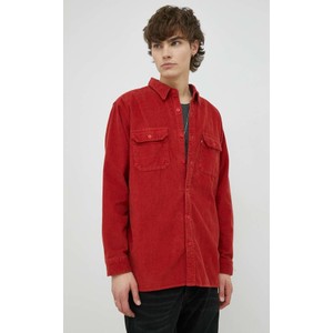 Czerwona koszula Levis w stylu casual ze sztruksu z klasycznym kołnierzykiem