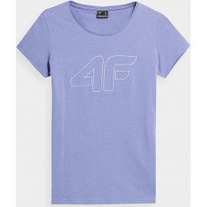Fioletowa bluzka 4F w młodzieżowym stylu z krótkim rękawem