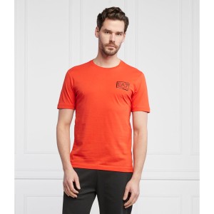 Czerwony t-shirt Emporio Armani z krótkim rękawem w stylu casual