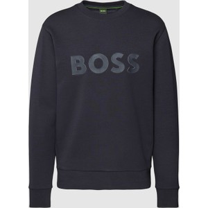 Granatowa bluza Hugo Boss z bawełny z nadrukiem