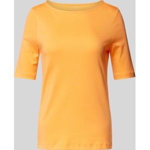 Pomarańczowa bluzka Christian Berg Woman w stylu casual z krótkim rękawem