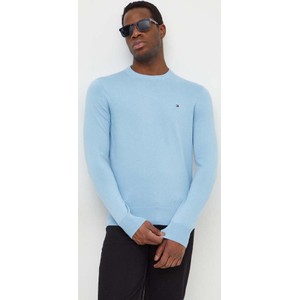 Niebieski sweter Tommy Hilfiger z bawełny