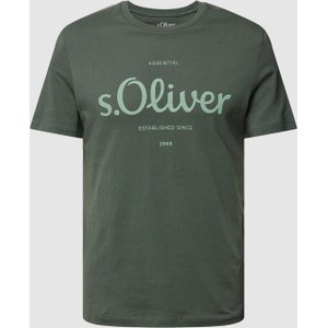 T-shirt S.Oliver z krótkim rękawem z nadrukiem z bawełny