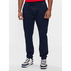 Granatowe spodnie Tommy Jeans z dresówki