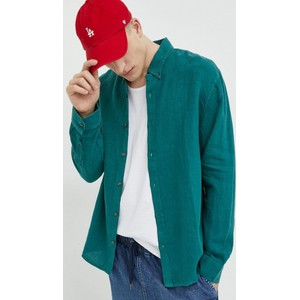 Zielona koszula Abercrombie & Fitch w stylu casual z lnu
