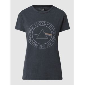 Czarny t-shirt Review z nadrukiem z bawełny z krótkim rękawem