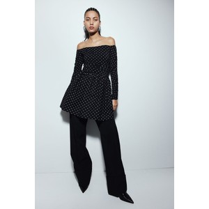 Czarna sukienka H & M z dżerseju mini hiszpanka