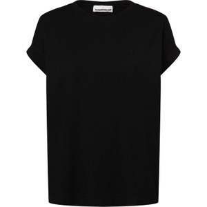 Czarny t-shirt ARMEDANGELS z bawełny z okrągłym dekoltem z krótkim rękawem