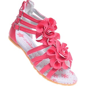 Różowe buty dziecięce letnie Pantofelek24 dla dziewczynek w kwiatki