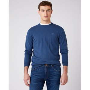 Niebieski sweter Wrangler w stylu casual z okrągłym dekoltem