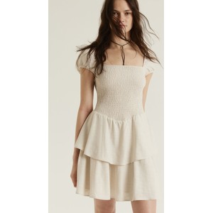 Sukienka H & M w stylu casual z dekoltem w karo z tkaniny