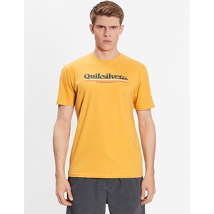 Żółty t-shirt Quiksilver w młodzieżowym stylu