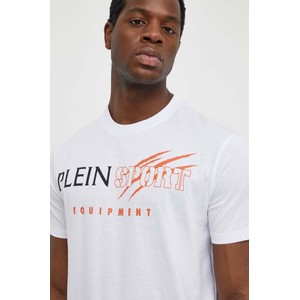 T-shirt Plein Sport z nadrukiem z krótkim rękawem z bawełny