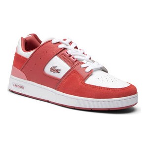 Czerwone buty sportowe Lacoste sznurowane