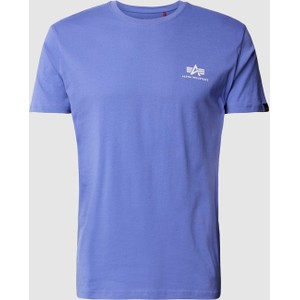 Niebieski t-shirt Alpha Industries z nadrukiem z bawełny