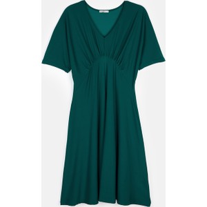 Zielona sukienka Gate z krótkim rękawem prosta w stylu casual