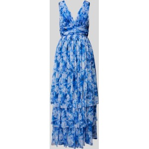 Niebieska sukienka Lace & Beads z tiulu