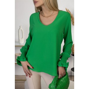 Zielona bluzka IVET w stylu casual z długim rękawem