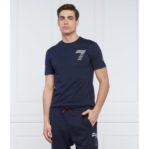 Niebieski t-shirt Emporio Armani z krótkim rękawem w stylu casual