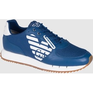 Niebieskie buty sportowe Emporio Armani sznurowane w sportowym stylu