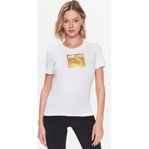 T-shirt Just Cavalli w młodzieżowym stylu z okrągłym dekoltem z krótkim rękawem
