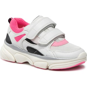 Buty sportowe dziecięce Geox ze skóry na rzepy dla dziewczynek