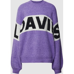 Fioletowy sweter Loavies z wełny w stylu casual