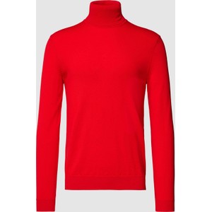 Czerwony sweter Hugo Boss z golfem