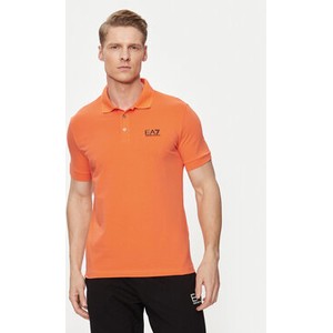 Pomarańczowa koszulka polo Emporio Armani z krótkim rękawem w stylu casual