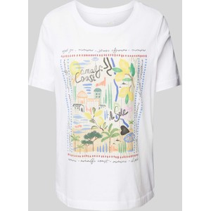 T-shirt Peek&Cloppenburg z bawełny z okrągłym dekoltem z krótkim rękawem