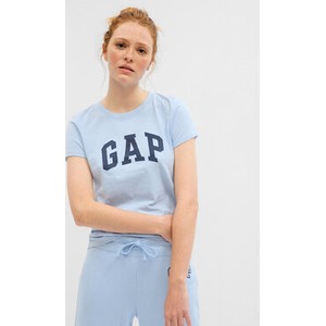 Niebieska bluzka Gap z okrągłym dekoltem z krótkim rękawem w młodzieżowym stylu