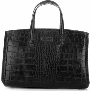 Klasyczne torebki skórzane typu kuferek firmy vittoria gotti czarne