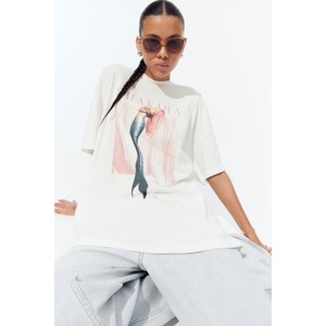 Bluzka H & M z krótkim rękawem z nadrukiem w młodzieżowym stylu