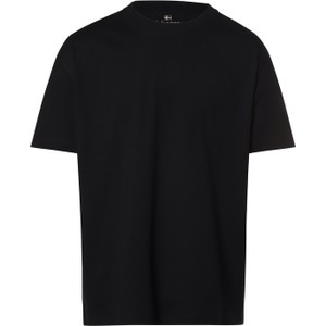 Czarny t-shirt Nils Sundström z bawełny z krótkim rękawem w stylu klasycznym