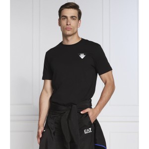 Czarny t-shirt Emporio Armani z krótkim rękawem