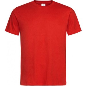 Czerwony t-shirt Stedman z bawełny z krótkim rękawem