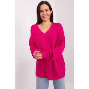 Różowy sweter Badu z wełny w stylu casual