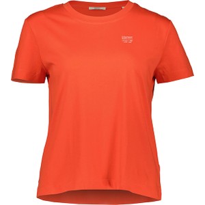 Pomarańczowy t-shirt Esprit z krótkim rękawem z bawełny