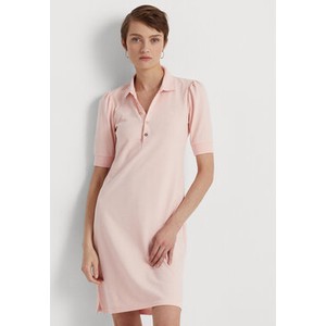 Różowa sukienka Ralph Lauren w stylu casual mini z krótkim rękawem