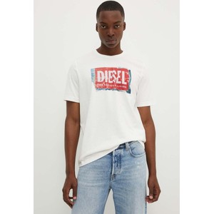 T-shirt Diesel z bawełny z nadrukiem